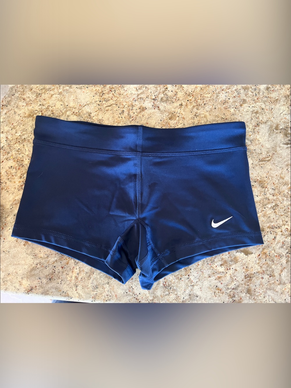 Nike Women's Dark Blue Performance Bike Shorts with Swoosh
